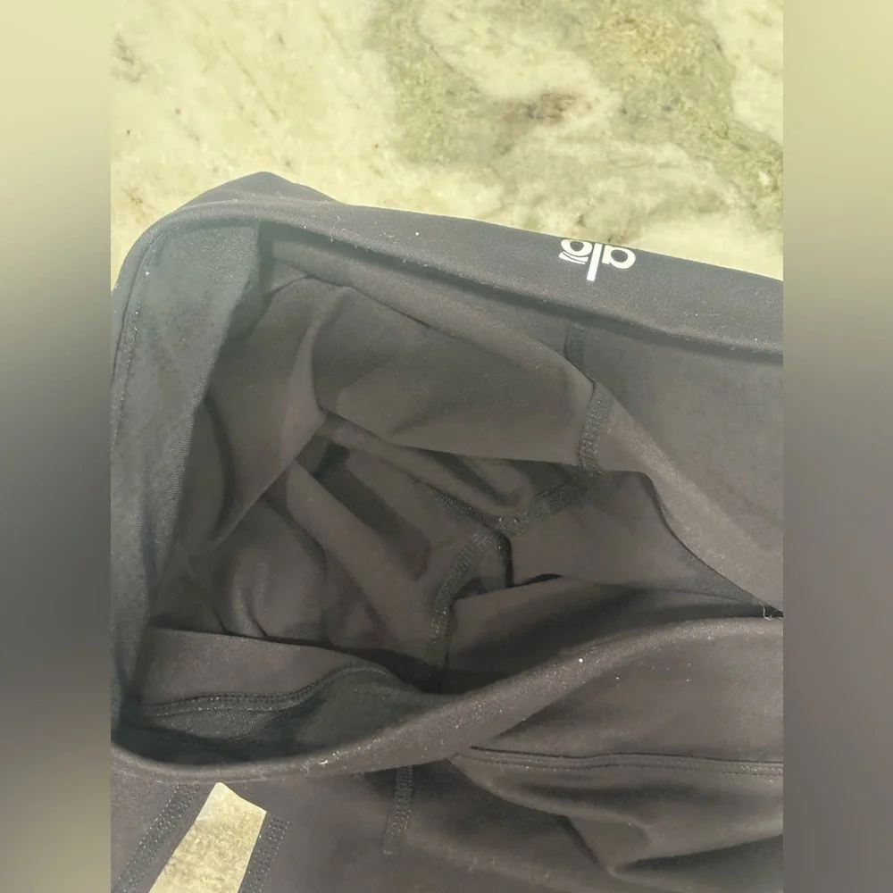 Alo Black Cropped Leggings Size: M